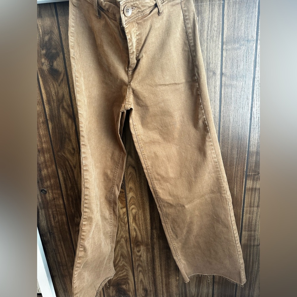 Oat New York Women's Tan / Brown Wide Leg Jeans
